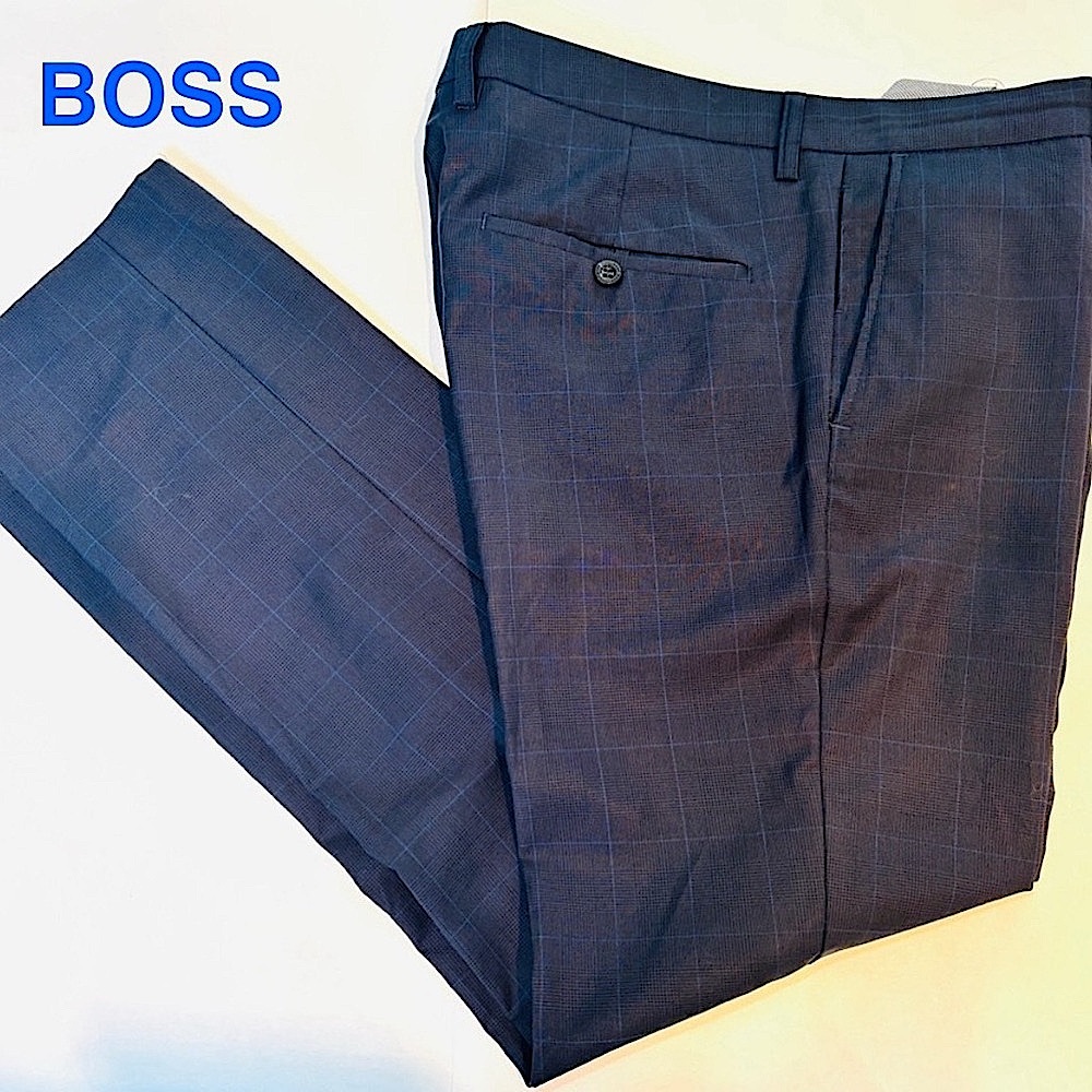 Hugo Boss Mens Formal Slim fit Virgin Wool Dress Pant - 34 R